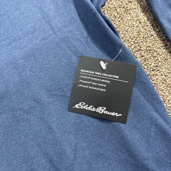 NWT $60 Eddie Bauer Men's Blue Topaz Mountain Trek H2  T-Shirt Size Large - Picture 2 of 10